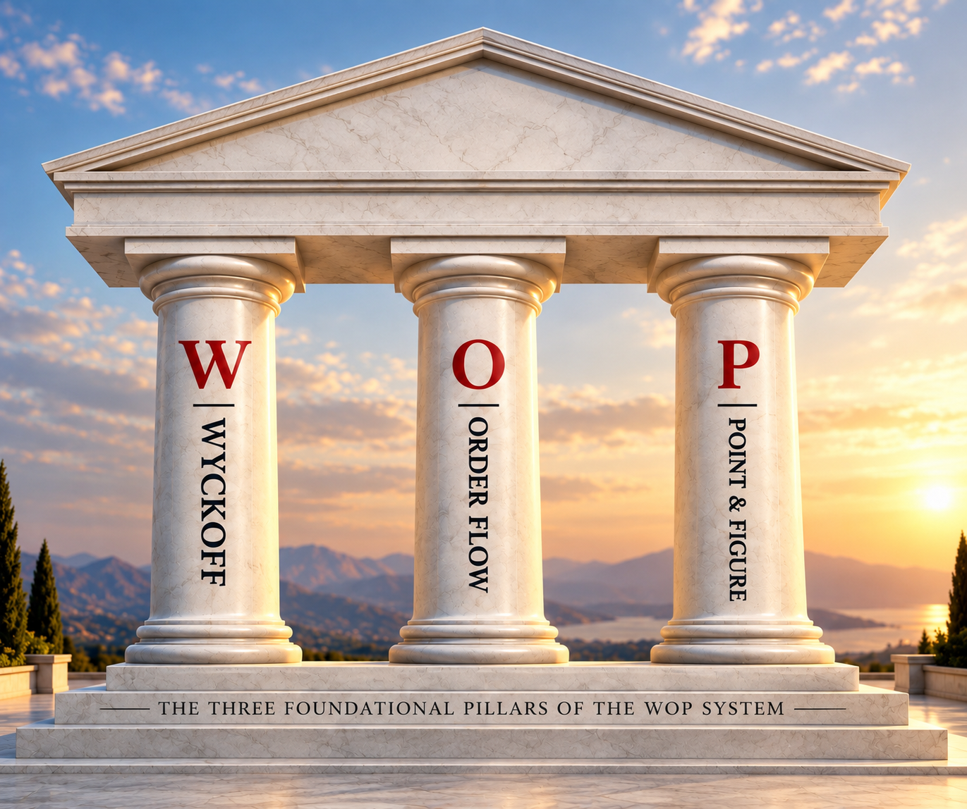 The three WOP pillars: Wyckoff, Order Flow, and Point & Figure
